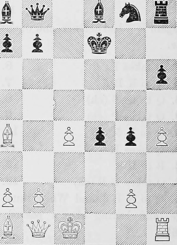 An illustration from The chess-players' manual : containing the laws of the game according to the revised code laid down by the British Chess Association in 1862, 1902, leaf 473