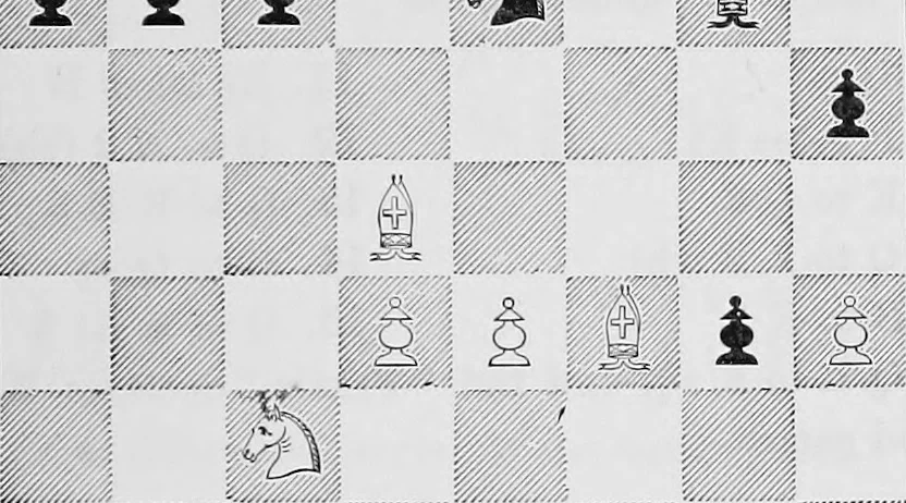 An illustration from The chess-players' manual : containing the laws of the game according to the revised code laid down by the British Chess Association in 1862, 1902, leaf 478