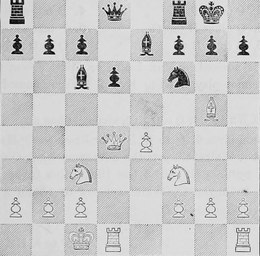 An illustration from The chess-players' manual : containing the laws of the game according to the revised code laid down by the British Chess Association in 1862, 1902, leaf 54