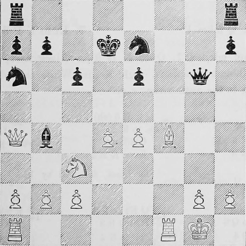 An illustration from The chess-players' manual : containing the laws of the game according to the revised code laid down by the British Chess Association in 1862, 1902, leaf 564
