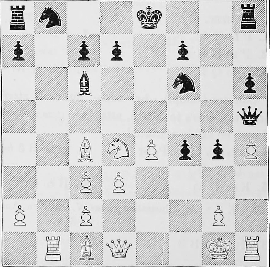 An illustration from The chess-players' manual : containing the laws of the game according to the revised code laid down by the British Chess Association in 1862, 1902, leaf 613