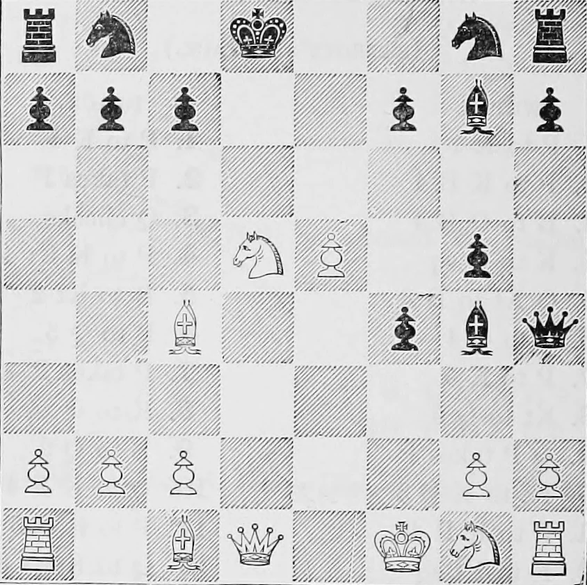 An illustration from The chess-players' manual : containing the laws of the game according to the revised code laid down by the British Chess Association in 1862, 1902, leaf 627