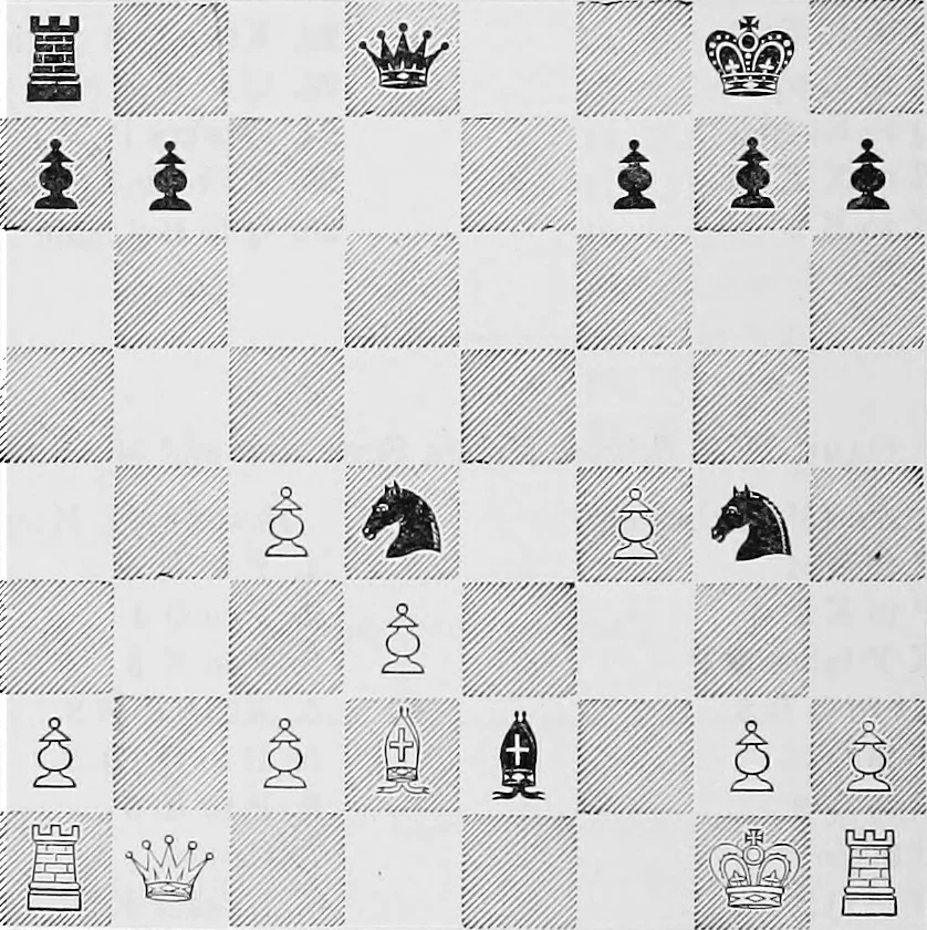 An illustration from The chess-players' manual : containing the laws of the game according to the revised code laid down by the British Chess Association in 1862, 1902, leaf 653