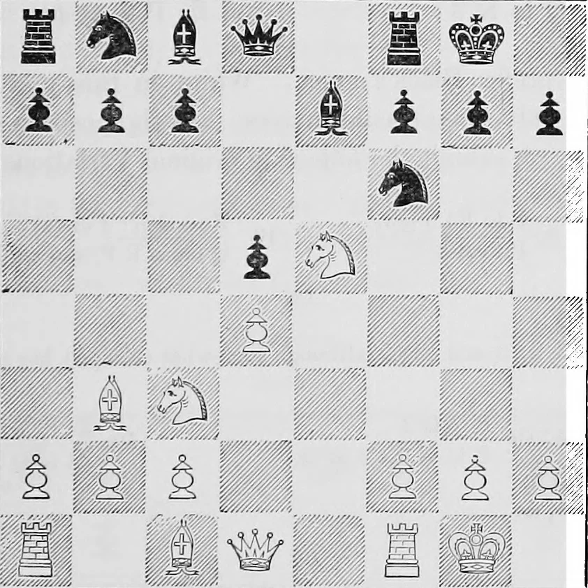 An illustration from The chess-players' manual : containing the laws of the game according to the revised code laid down by the British Chess Association in 1862, 1902, leaf 678