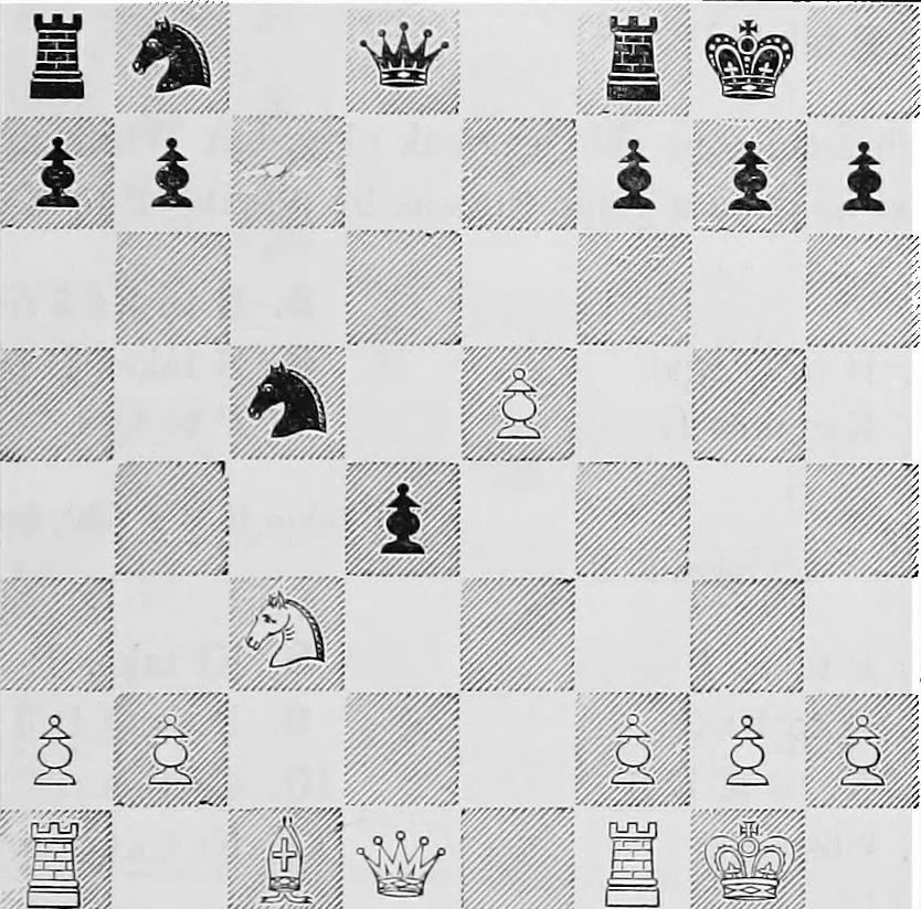 An illustration from The chess-players' manual : containing the laws of the game according to the revised code laid down by the British Chess Association in 1862, 1902, leaf 696