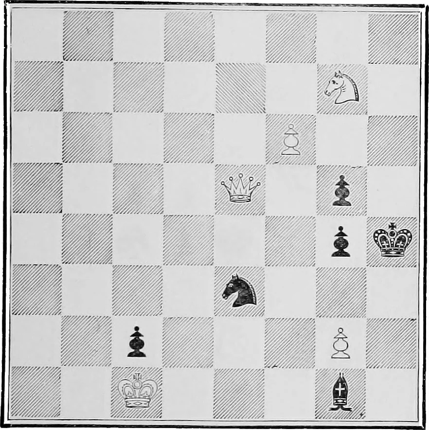 An illustration from The chess-players' manual : containing the laws of the game according to the revised code laid down by the British Chess Association in 1862, 1902, leaf 866