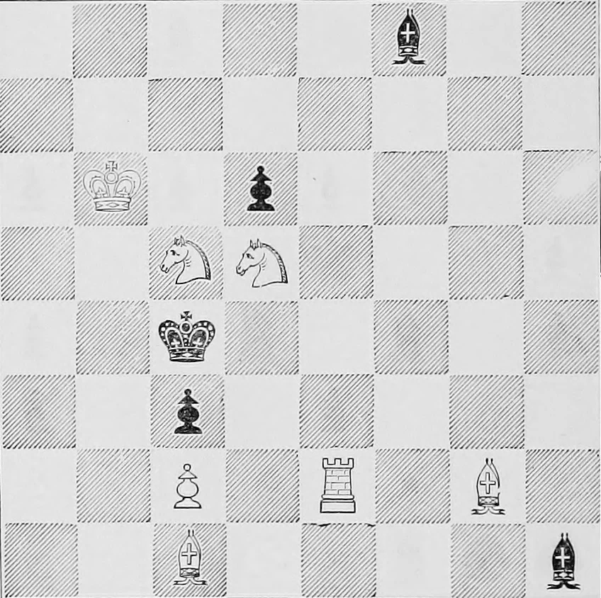 An illustration from The chess-players' manual : containing the laws of the game according to the revised code laid down by the British Chess Association in 1862, 1902, leaf 877