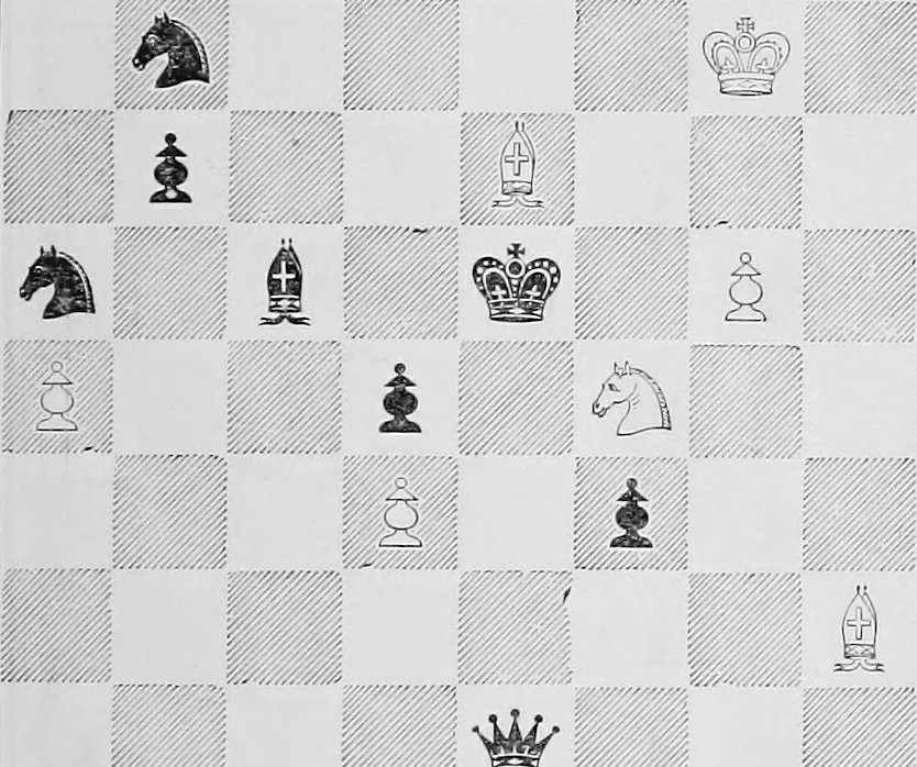An illustration from The chess-players' manual : containing the laws of the game according to the revised code laid down by the British Chess Association in 1862, 1902, leaf 880