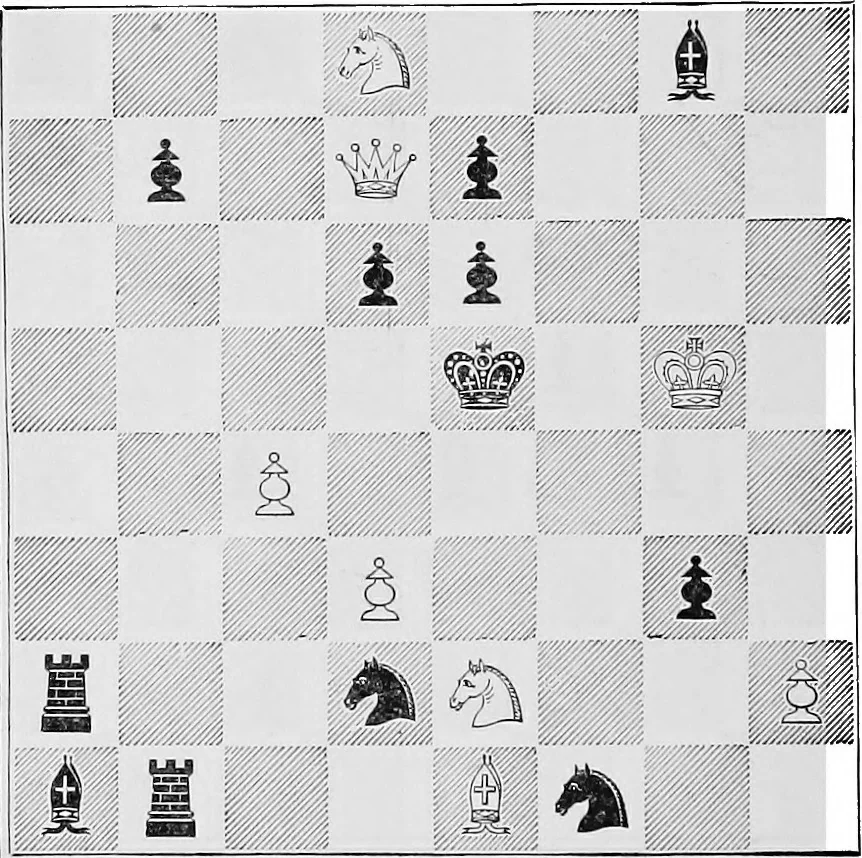 An illustration from The chess-players' manual : containing the laws of the game according to the revised code laid down by the British Chess Association in 1862, 1902, leaf 883