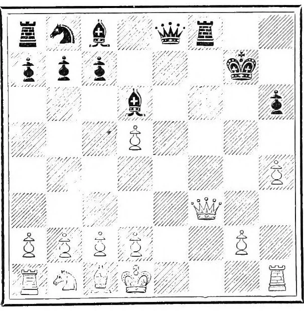 An illustration from Chess openings, 1904, leaf 98