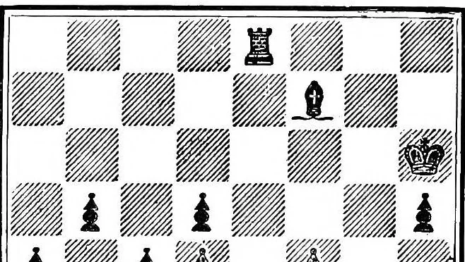An illustration from A memorial to William Steinitz; containing a selection of his games chronologically arranged with an analysis of play, 1901, leaf 77