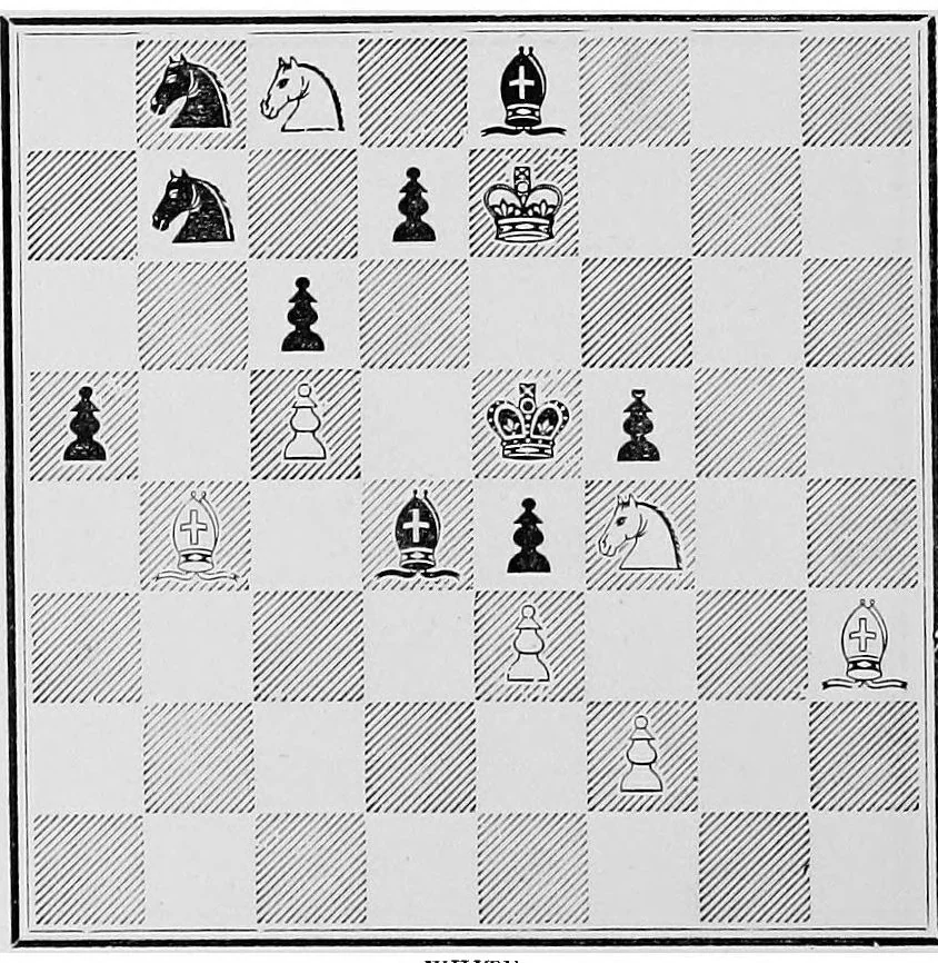An illustration from Chess gems: Some of the finest examples of chess strategy, by ancient and modern masters, 1878, leaf 377