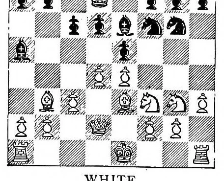 An illustration from The Hastings chess tournament 1895. Containing the authorised account of the 230 games played Aug.-Sept. 1895, 1896, leaf 135