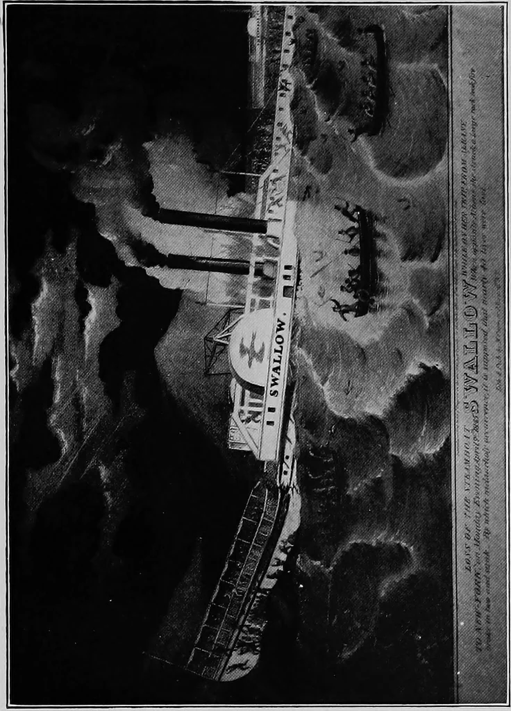 An illustration from Old steamboat days on the Hudson River; tales and reminiscences of the stirring times that followed the introduction of steam navigation, 1907, leaf 122