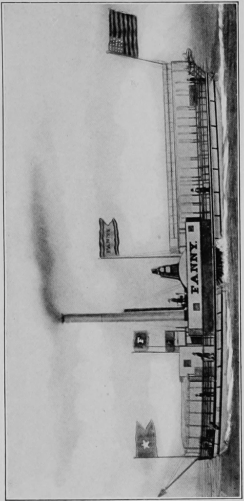 An illustration from Old steamboat days on the Hudson River; tales and reminiscences of the stirring times that followed the introduction of steam navigation, 1907, leaf 44