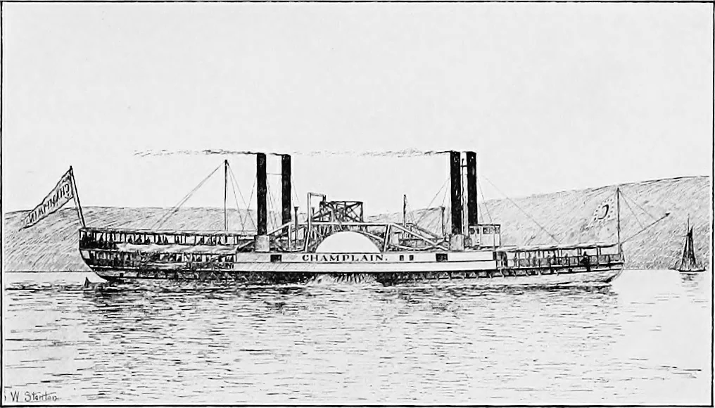 An illustration from Old steamboat days on the Hudson River; tales and reminiscences of the stirring times that followed the introduction of steam navigation, 1907, leaf 92