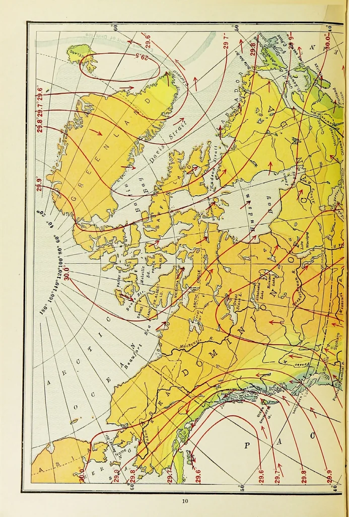 An illustration from Hammond's business atlas of economic geography: a new series of maps showing: relief of the land, temperature, rainfall, natural vegetation, productive and non-productive regions, mineral products, agricultural products, distribution of population, etc., etc, 1921, leaf 13