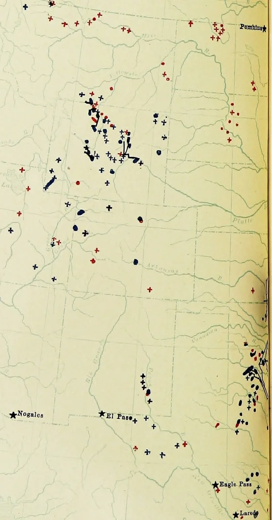 An illustration from Hammond's business atlas of economic geography: a new series of maps showing: relief of the land, temperature, rainfall, natural vegetation, productive and non-productive regions, mineral products, agricultural products, distribution of population, etc., etc, 1921, leaf 21