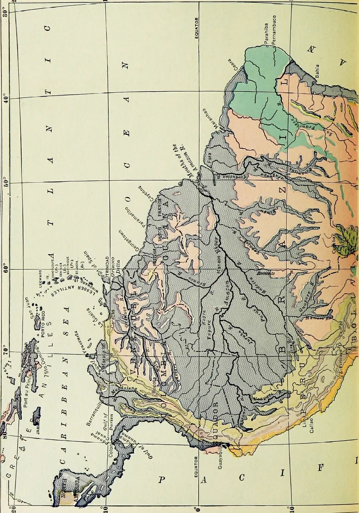 An illustration from Hammond's business atlas of economic geography: a new series of maps showing: relief of the land, temperature, rainfall, natural vegetation, productive and non-productive regions, mineral products, agricultural products, distribution of population, etc., etc, 1921, leaf 39