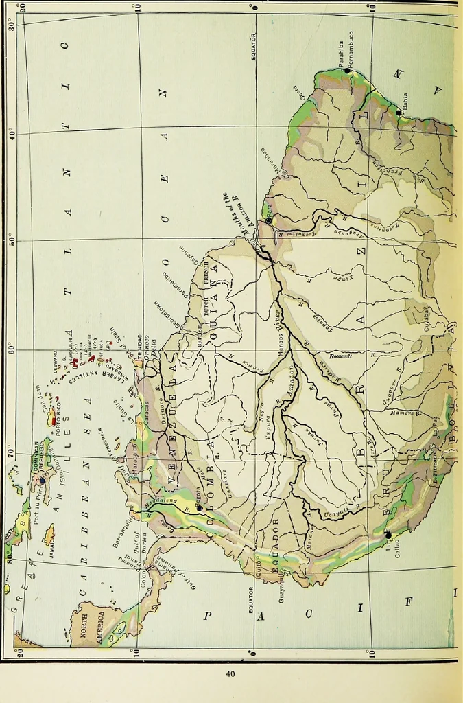 An illustration from Hammond's business atlas of economic geography: a new series of maps showing: relief of the land, temperature, rainfall, natural vegetation, productive and non-productive regions, mineral products, agricultural products, distribution of population, etc., etc, 1921, leaf 43
