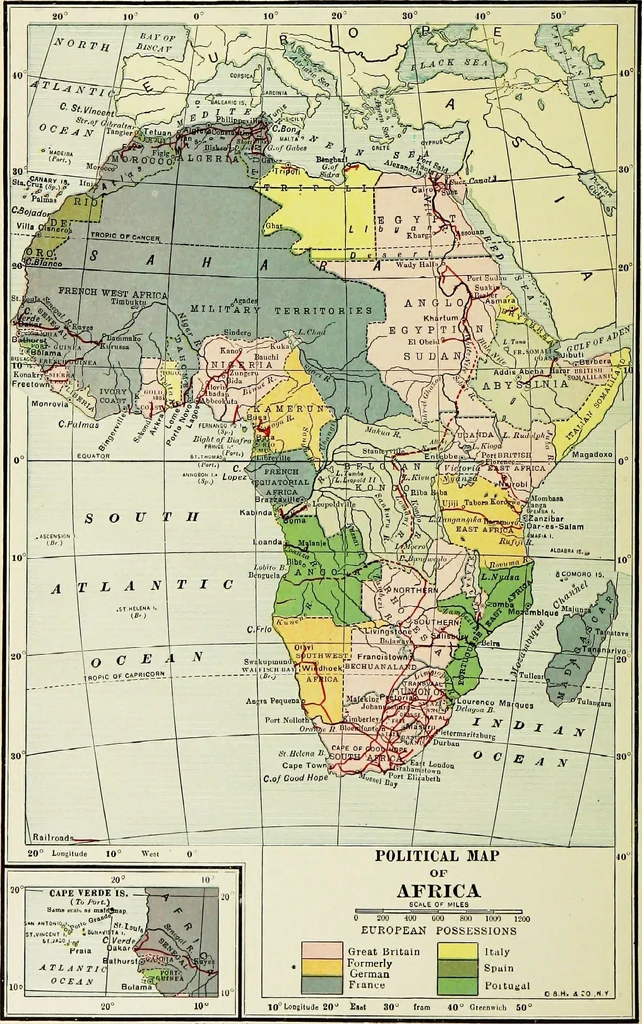 An illustration from Hammond's business atlas of economic geography: a new series of maps showing: relief of the land, temperature, rainfall, natural vegetation, productive and non-productive regions, mineral products, agricultural products, distribution of population, etc., etc, 1921, leaf 73