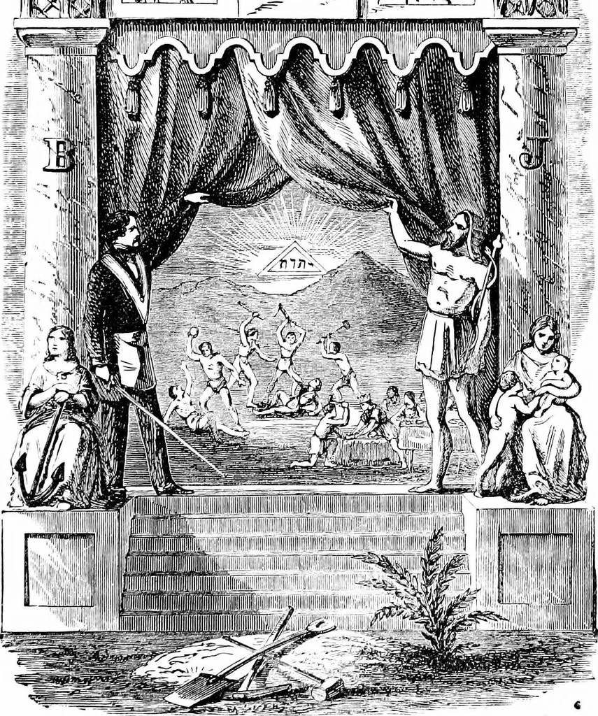 An illustration from A concise history of freemasonry, 1904, leaf 106