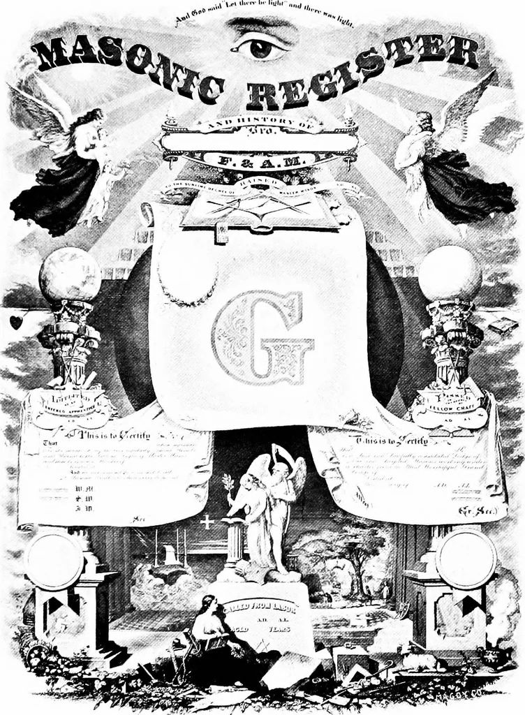 An illustration from A concise history of freemasonry, 1904, leaf 210