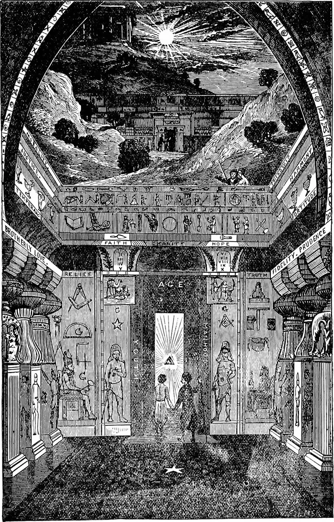 An illustration from A concise history of freemasonry, 1904, leaf 36