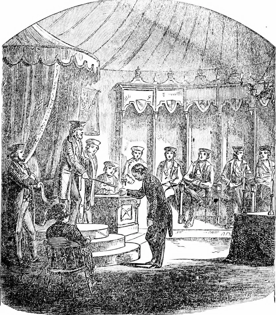 An illustration from A concise history of freemasonry, 1904, leaf 38