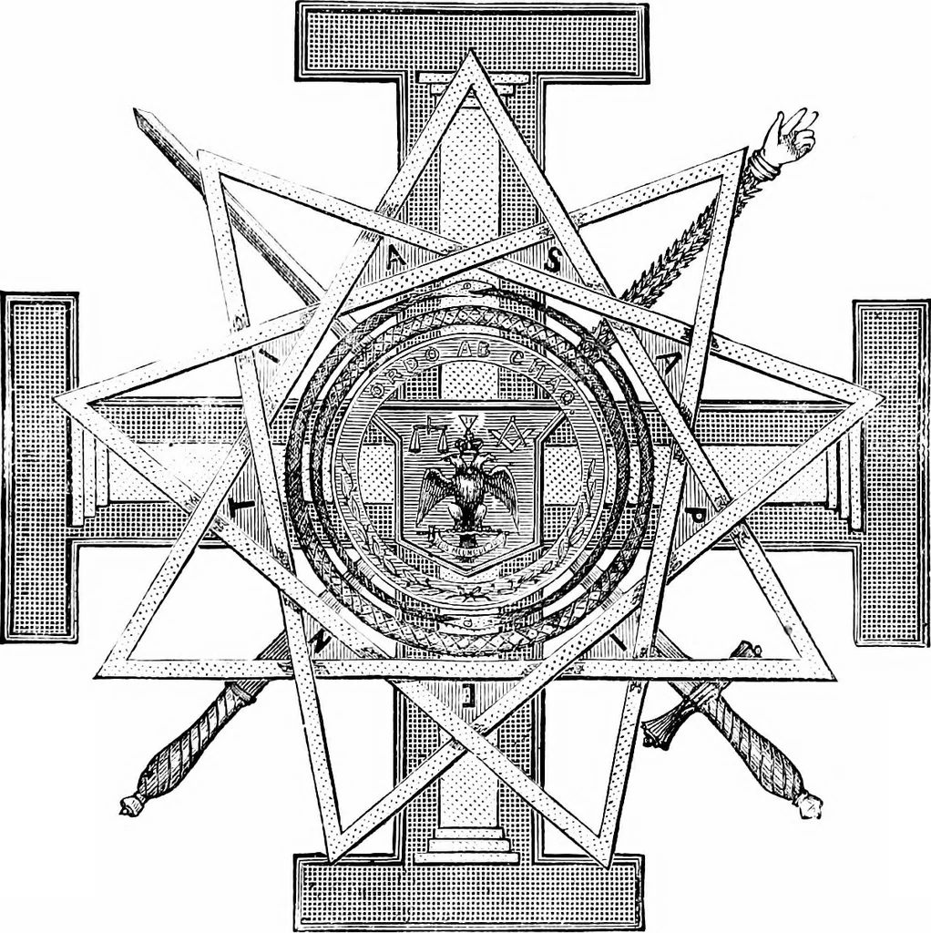 An illustration from A concise history of freemasonry, 1904, leaf 480
