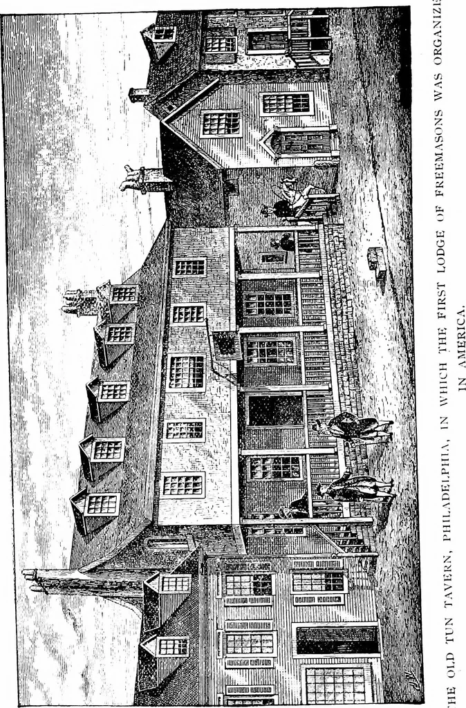 An illustration from A concise history of freemasonry, 1904, leaf 583