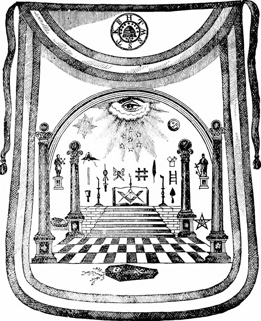 An illustration from A concise history of freemasonry, 1904, leaf 593