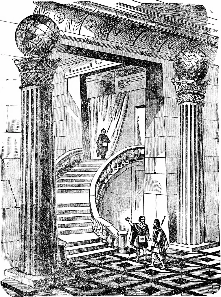 An illustration from A concise history of freemasonry, 1904, leaf 75