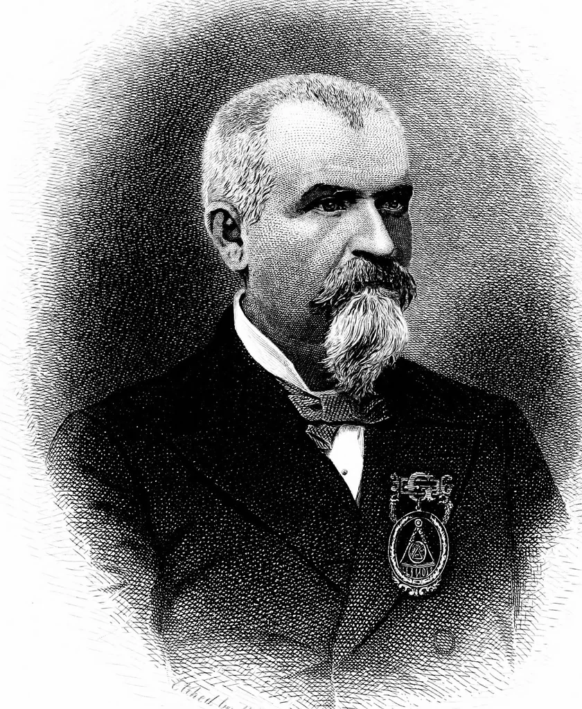 An illustration from A portrait gallery, with biographical sketches of prominent freemasons throughout the United States .., 1892, leaf 104