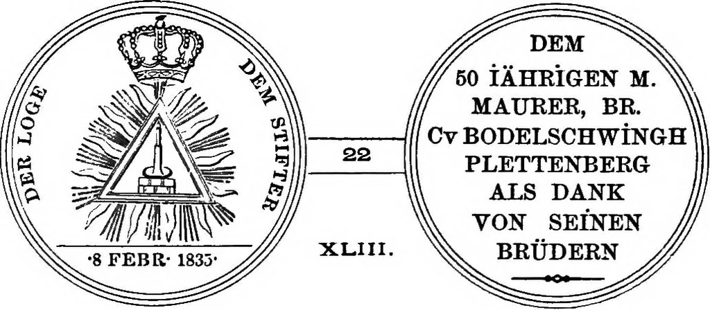 An illustration from The medals of the masonic fraternity described and illustrated, 1880, leaf 108