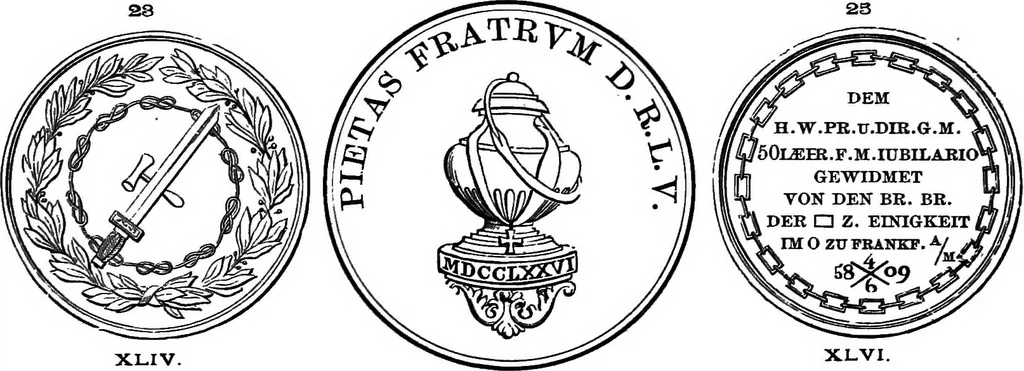 An illustration from The medals of the masonic fraternity described and illustrated, 1880, leaf 108