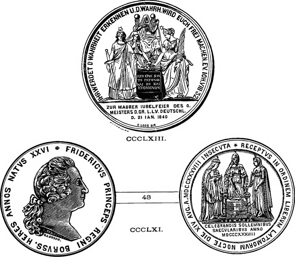 An illustration from The medals of the masonic fraternity described and illustrated, 1880, leaf 328