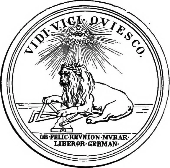 An illustration from The medals of the masonic fraternity described and illustrated, 1880, leaf 50