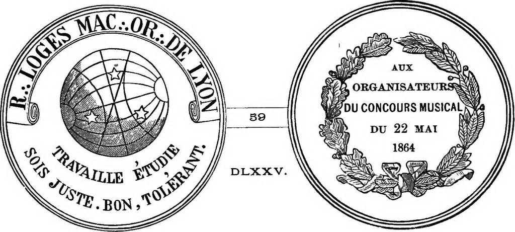 An illustration from The medals of the masonic fraternity described and illustrated, 1880, leaf 556