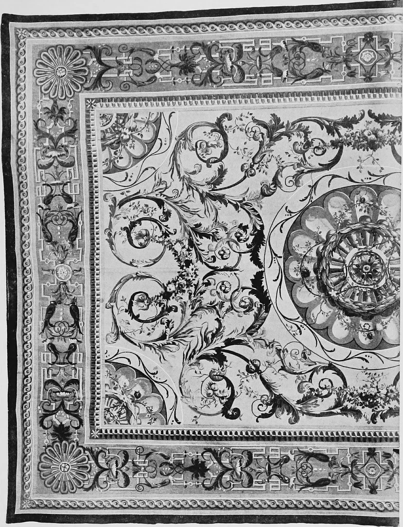 An illustration from Tapestries and carpets from the palace of the Pardo, woven at the royal manufactory of Madrid, loaned by His Majesty the King of Spain for exhibition by the Hispanic society of America, 1917, leaf 106