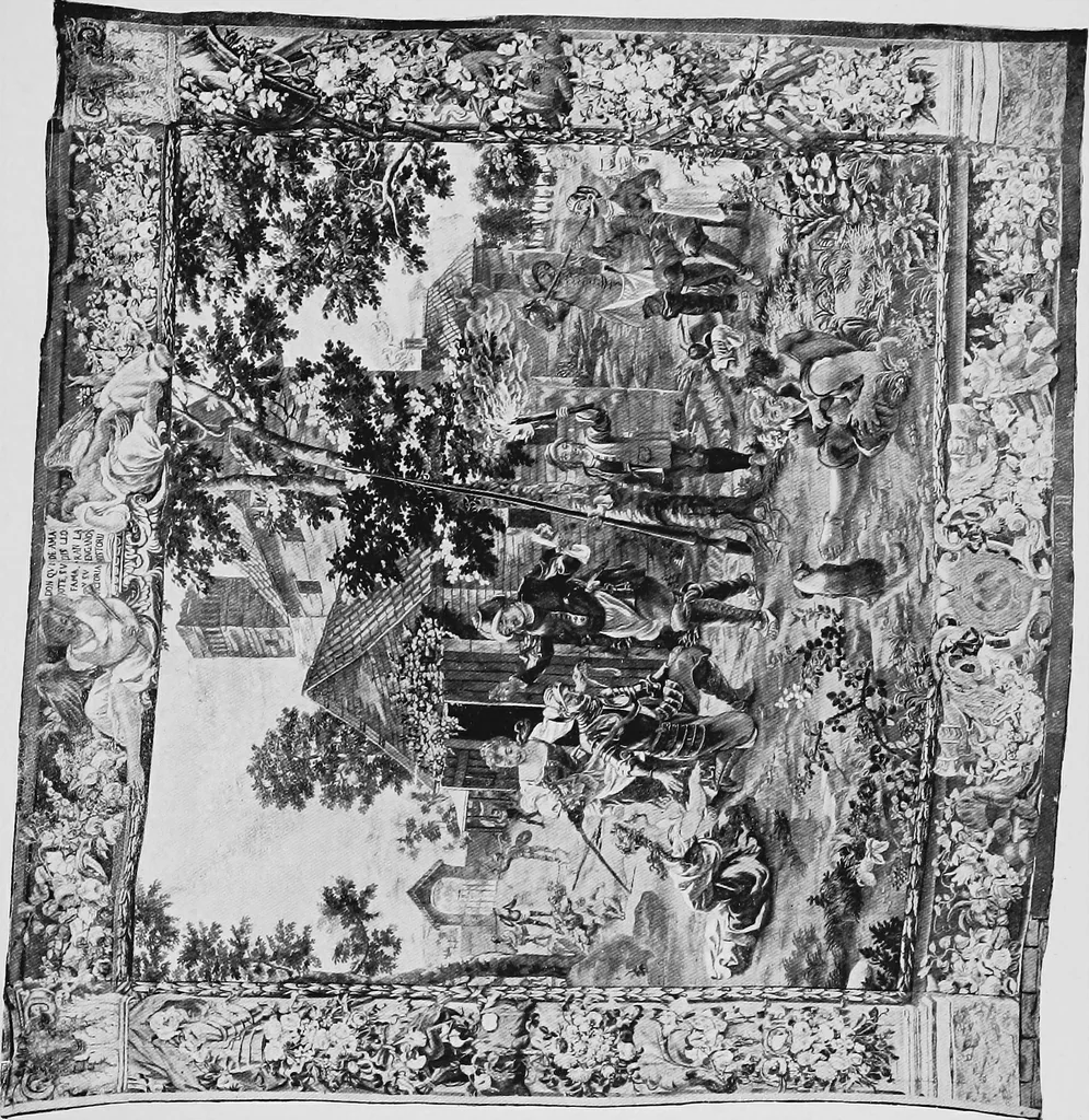 An illustration from Tapestries and carpets from the palace of the Pardo, woven at the royal manufactory of Madrid, loaned by His Majesty the King of Spain for exhibition by the Hispanic society of America, 1917, leaf 58
