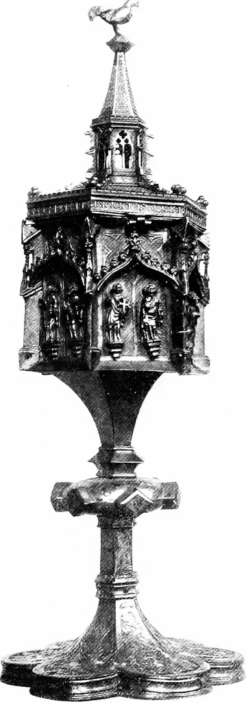 An illustration from Dinanderie; a history and description of mediæval art work in copper, brass and bronze, 1910, leaf 140