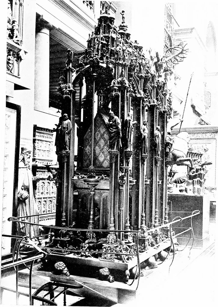 An illustration from Dinanderie; a history and description of mediæval art work in copper, brass and bronze, 1910, leaf 150
