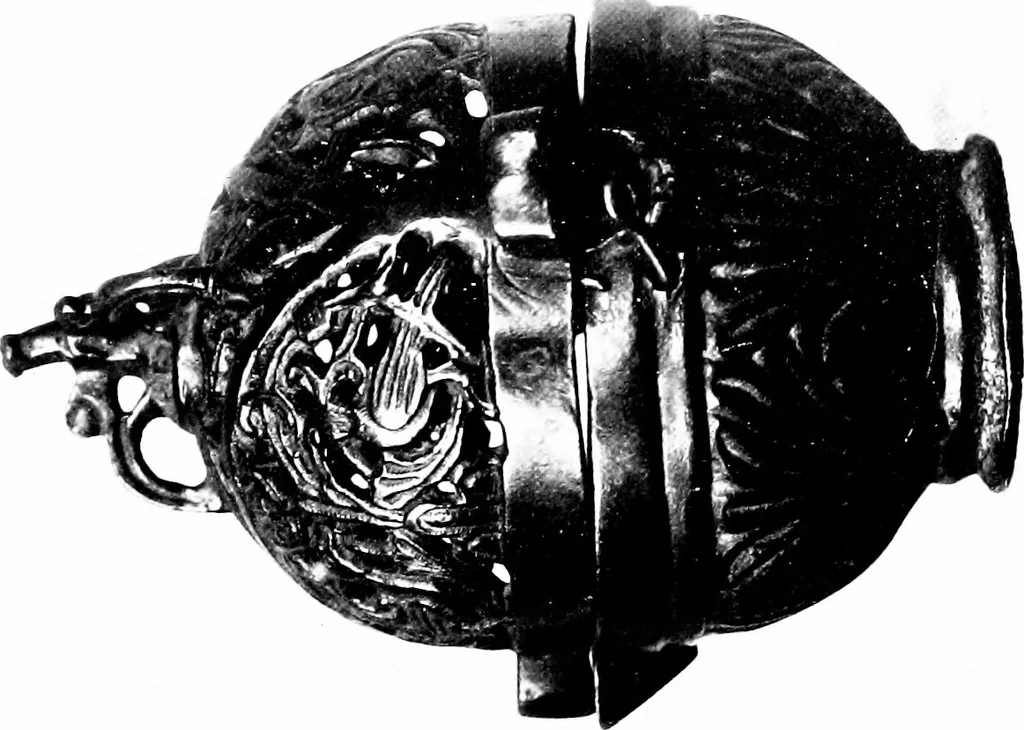 An illustration from Dinanderie; a history and description of mediæval art work in copper, brass and bronze, 1910, leaf 186