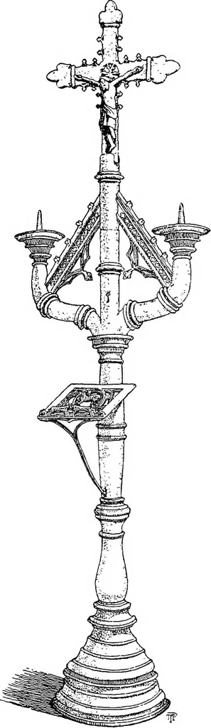 An illustration from Dinanderie; a history and description of mediæval art work in copper, brass and bronze, 1910, leaf 202