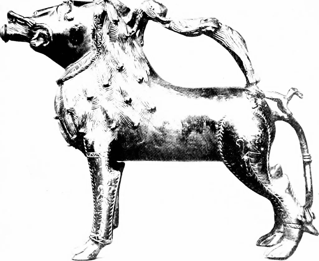 An illustration from Dinanderie; a history and description of mediæval art work in copper, brass and bronze, 1910, leaf 266