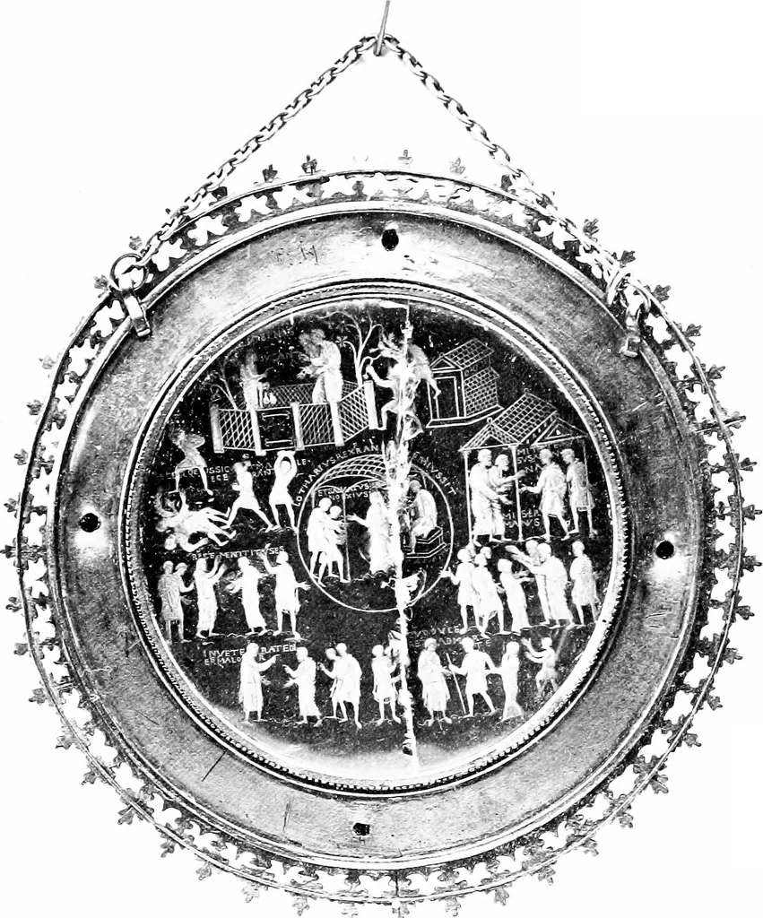 An illustration from Dinanderie; a history and description of mediæval art work in copper, brass and bronze, 1910, leaf 40