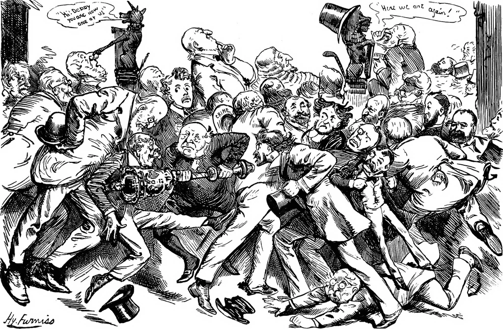 An illustration from M.P.'s in session, from Mr. Punch's parliamentary portrait gallery, 1889, leaf 10