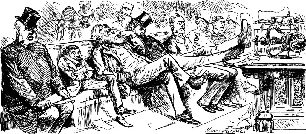 An illustration from M.P.'s in session, from Mr. Punch's parliamentary portrait gallery, 1889, leaf 18