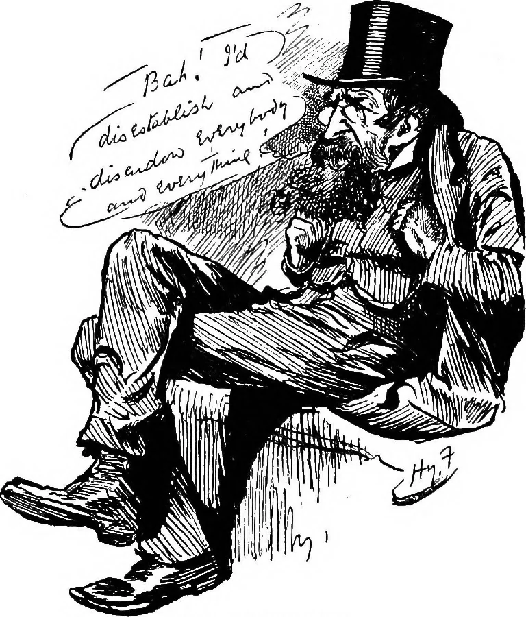 An illustration from M.P.'s in session, from Mr. Punch's parliamentary portrait gallery, 1889, leaf 21